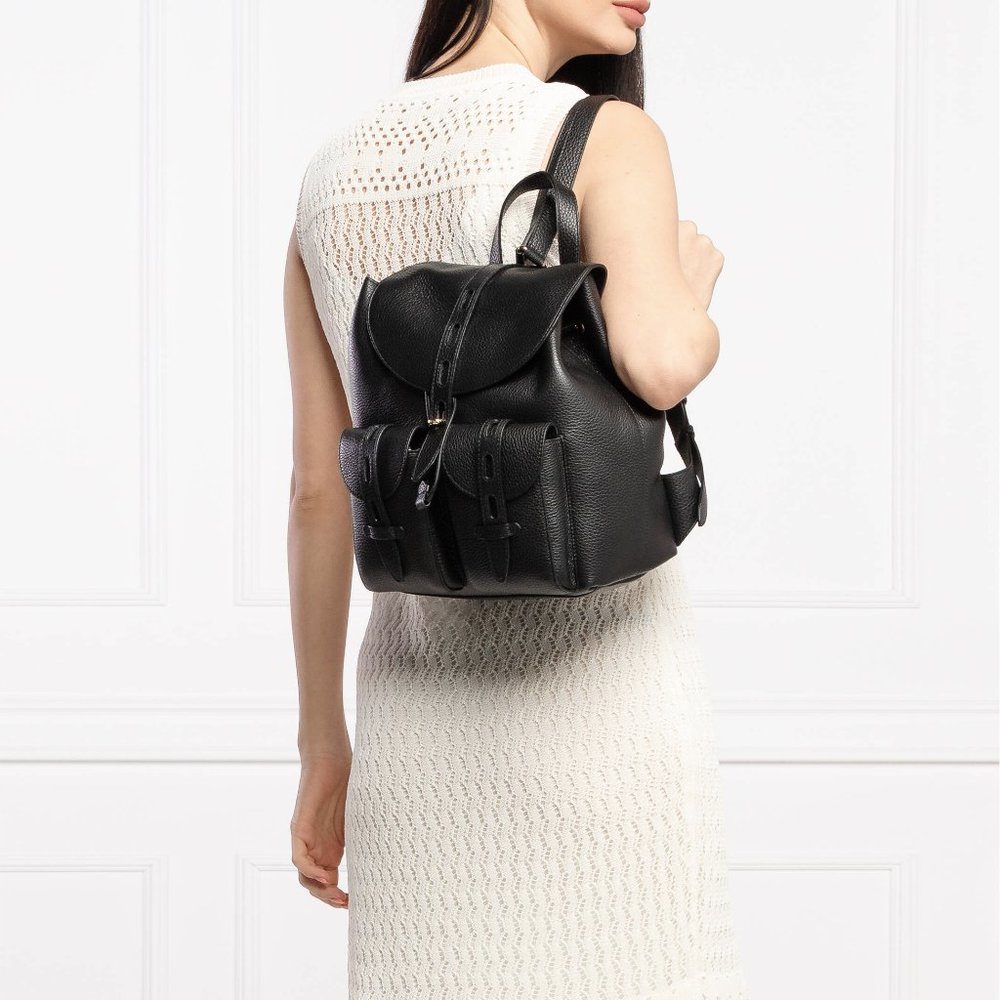 Furla NET MINI LEATHER BACKPACK in NERO (nwt) - Picture 2 of 3